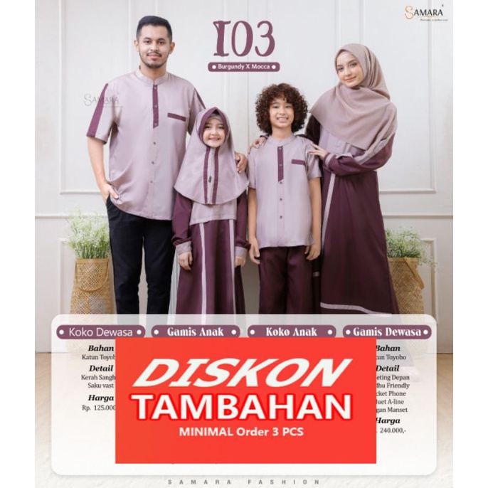 Sarimbit Keluarga Samara I03 Burgundy x mocca | SARIMBIT terbaru