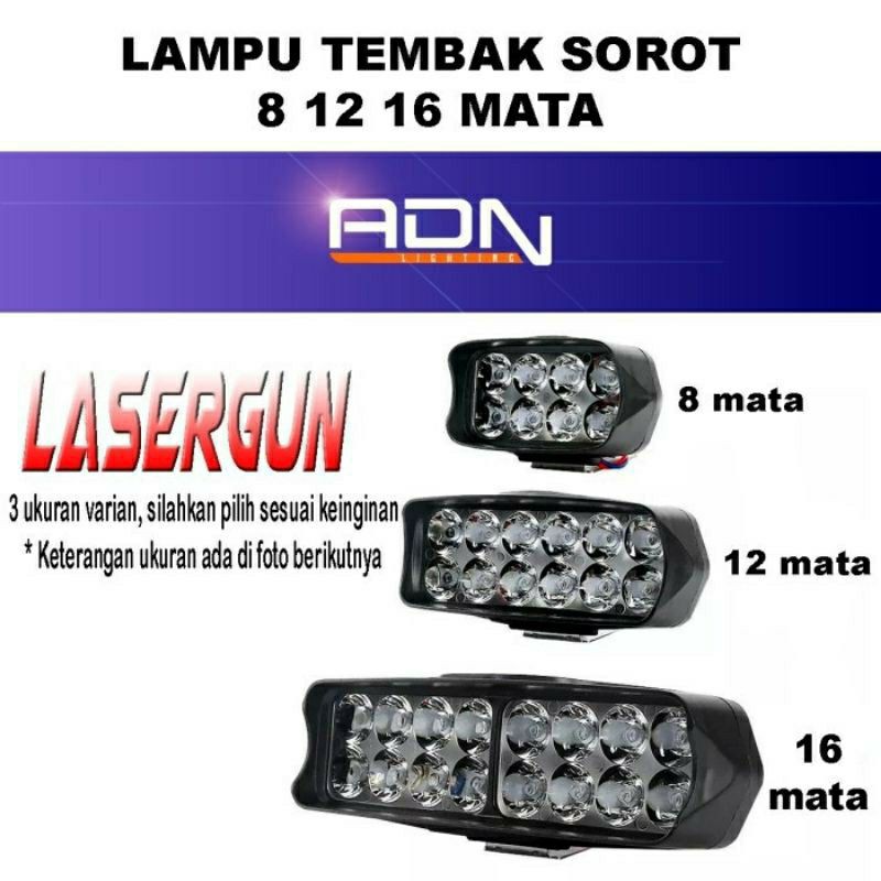 Lampu Tembak Sorot Lampu LED Bar Laser Gun CREE Motor Mobil 12 15 16 Titik Mata 12Watt 12 15 16 Watt 12W