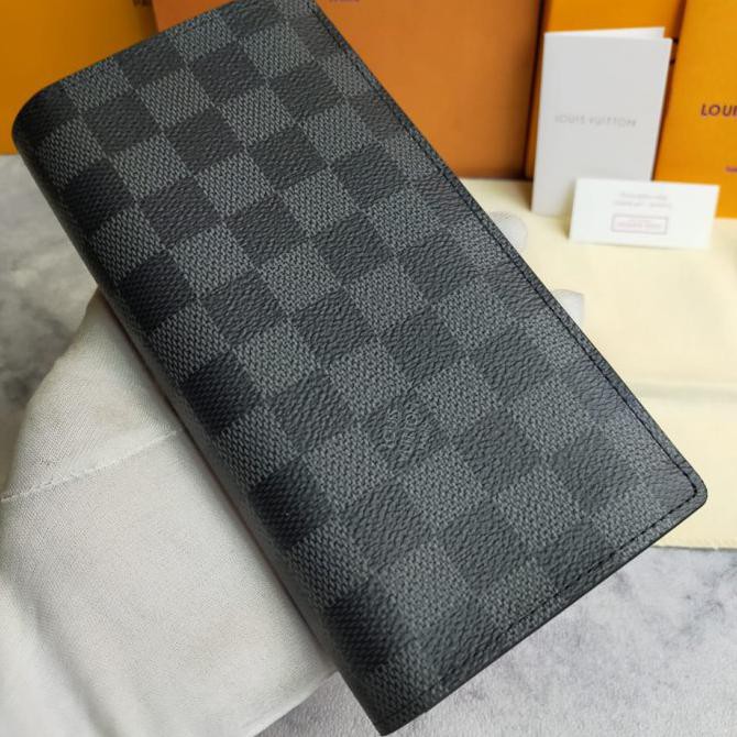 DOMPET LIPAT PANJANG PRIA WALLET LV BRAZA ALEXANDER MIRROR VIP - Abu-abu