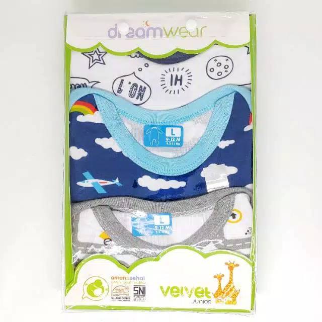 SNI jumper Sleepsuit Dreamware Velvet Junior, Sleepsuit anak pakaian Tidur Bayi velvet Pajama bayi