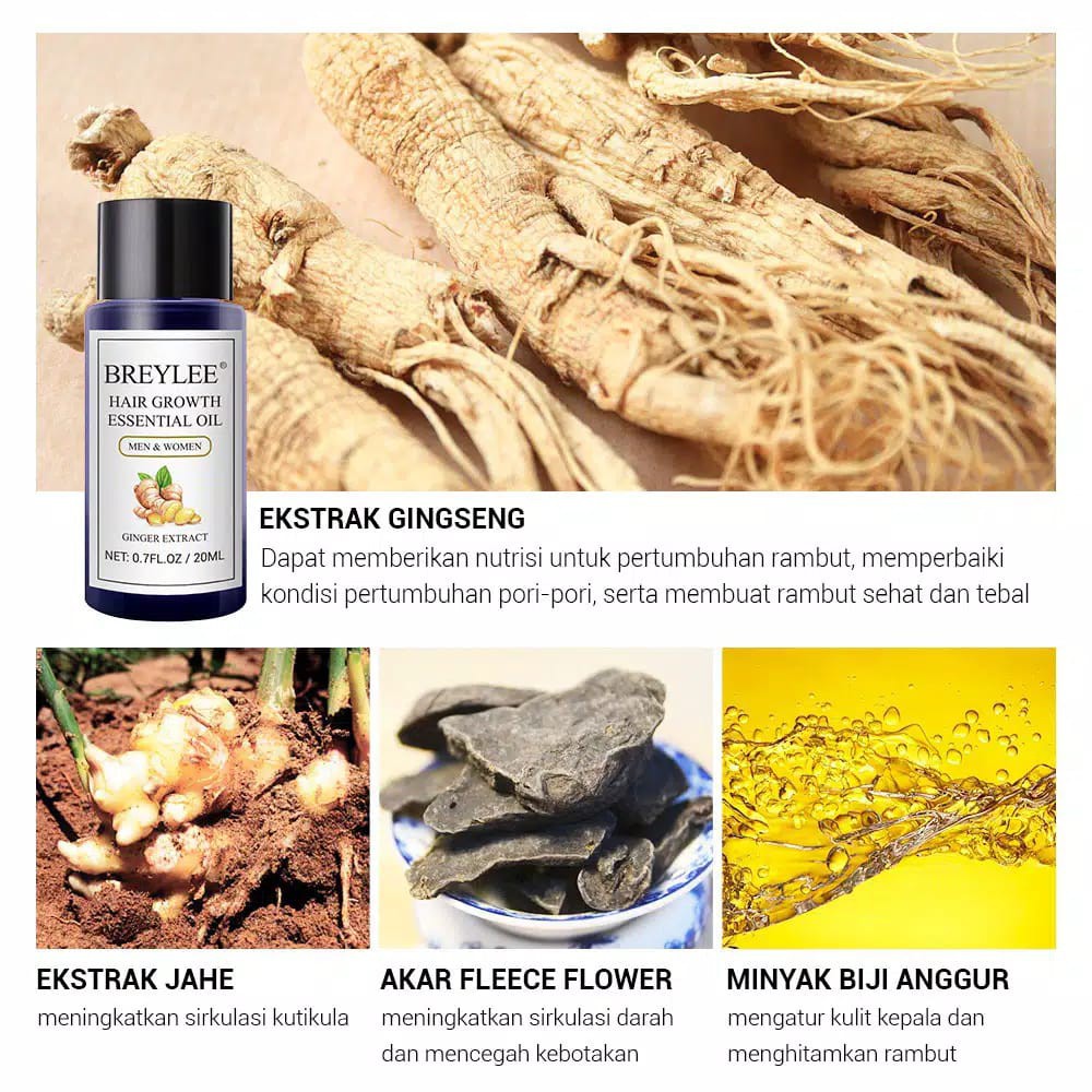 [BPOM] BREYLEE Serum Penumbuh Rambut Breylee Hair Essential Oil Mencegah Rontok Menebalkan Rambut-2
