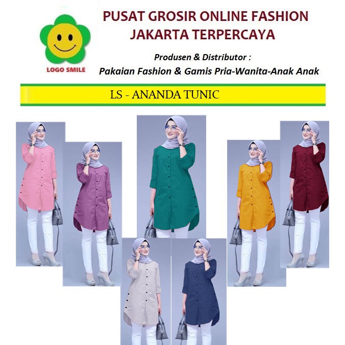 Ananda Tunik - Logo Smile (LS) - Ukuran M-3XL - Matt Moscrepe