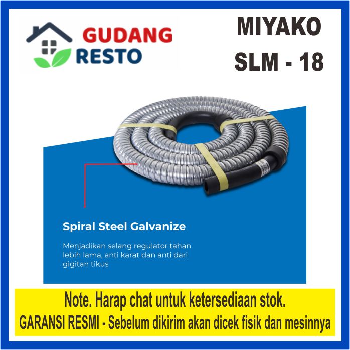 MIYAKO SELANG GAS 1,8 M / LPG / ELPIJI SLM18 SLM 18 FLEXIBLE REGULATOR KOMPOR RUMAH TANGGA SLM-18