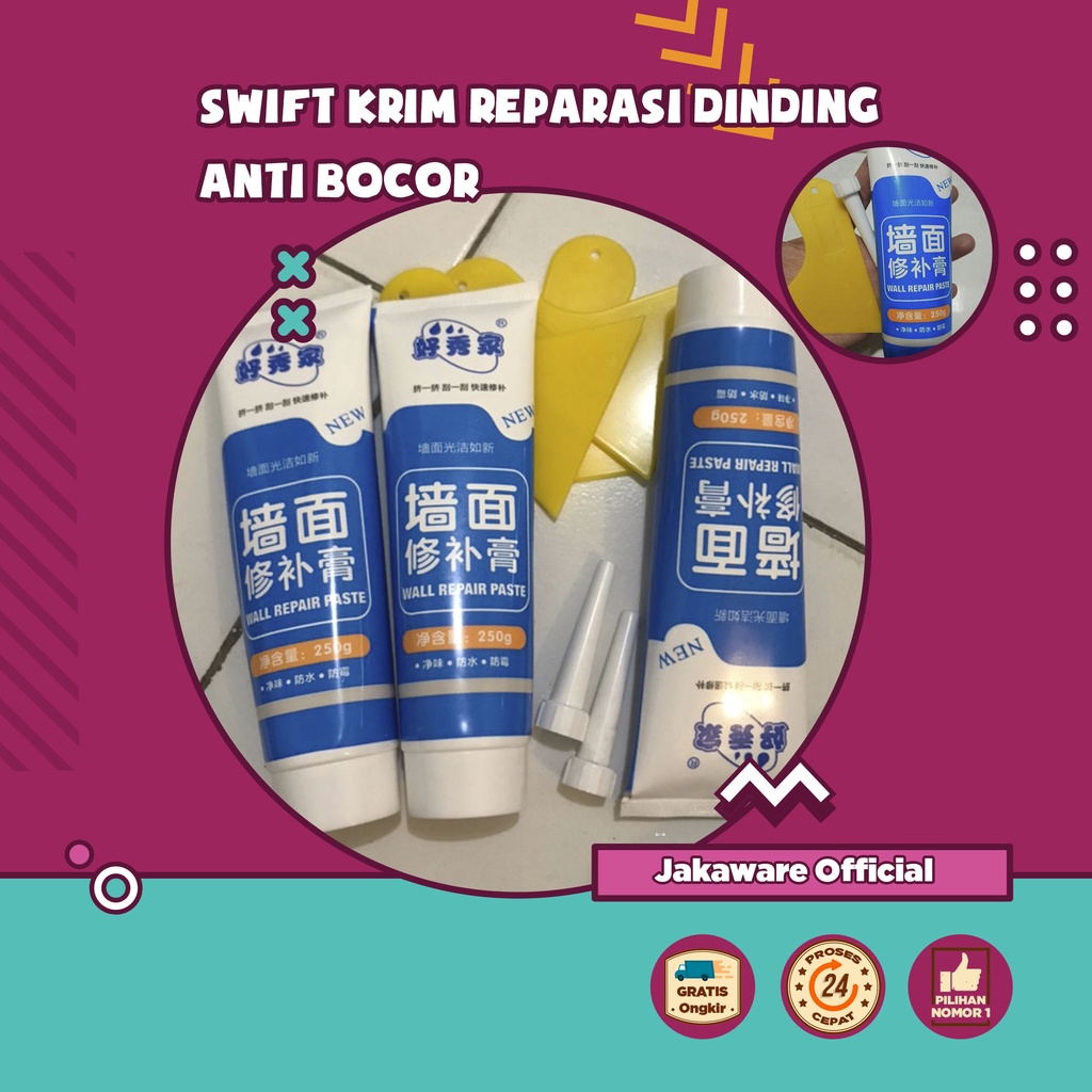 KRIM REPARASI DINDING ANTI BOCOR WALL CRACK REPAIR RETAK CREAM TEMBOK PASTA DEMPUL TAMBAL TEMBEL LUB