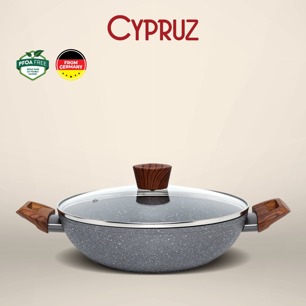 Cypruz Kuali Marble Series + Lid (Tutup) 28cm KI-0649