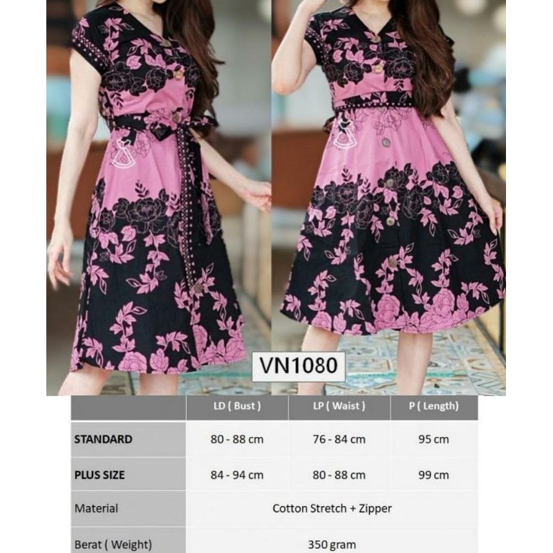 VN1080 DRESS CASUAL KATUN PREMIUM MURAH REALPIC BUSUI FRIENDLY