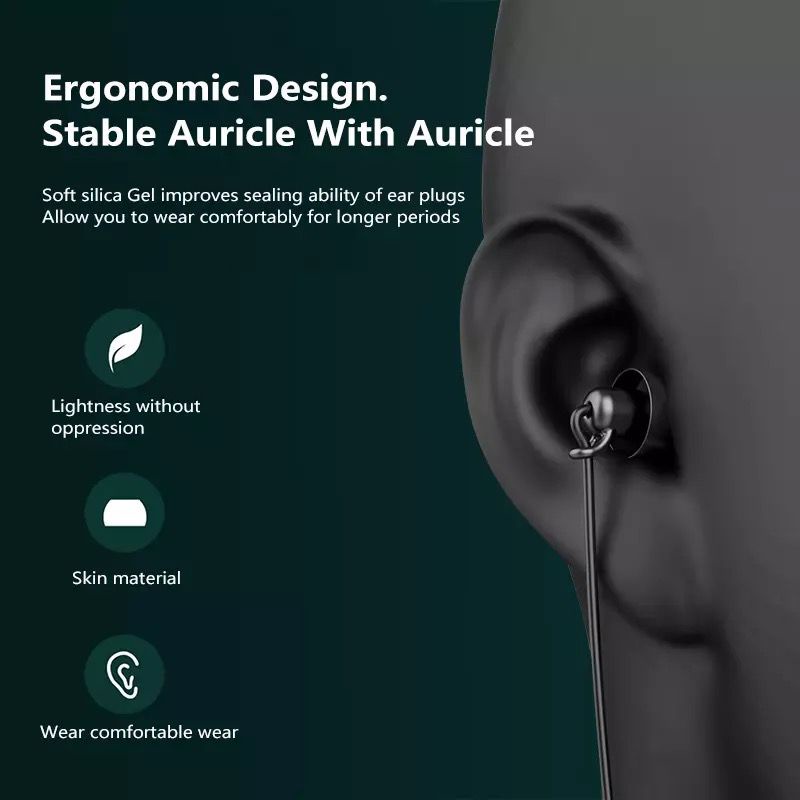 Sleep Handsfree Headset Earphone Hifi Wired Mega Bass Stereo Soft Silicone Wear Comfortable With Audio Jack 3.5mm Plug In-ear Earphones