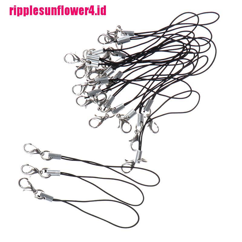 10 Pcs Gantungan Kunci Lanyard Warna Hitam Untuk flash USB