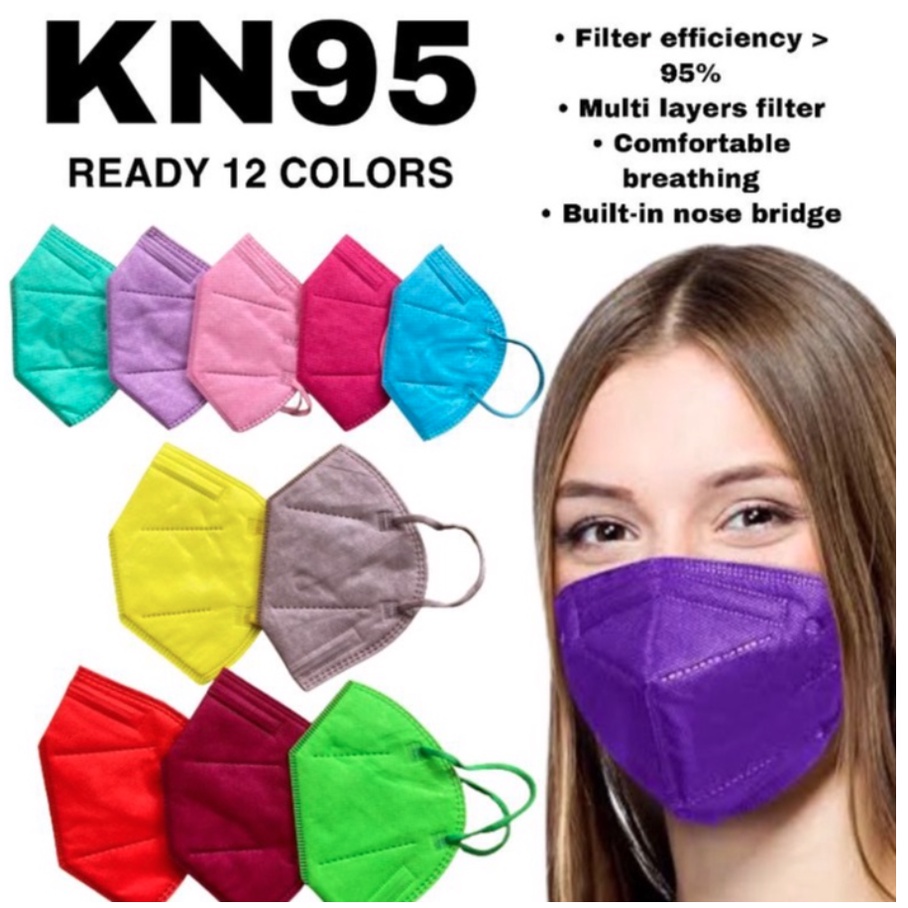 MASKER KN95 ANTI VIRUS 5 PLY WARNA DISPOSABLE PROTECTIVE MASK TEBAL