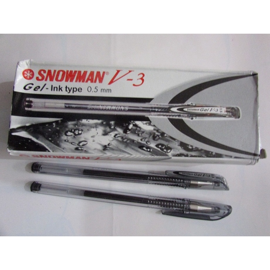

BALLPOINT, BOLPEN, POLPEN, PULPEN V3 SNOWMAN HITAM (ecer/satuan)
