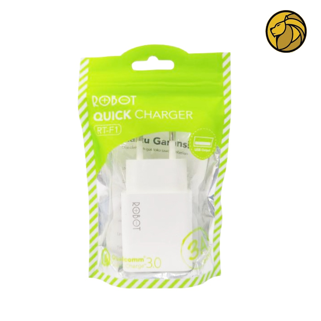 Robot RT-F1 Adapter 3A Quick Charge / Batok Charger Robot 18W Qualcomm 3.0