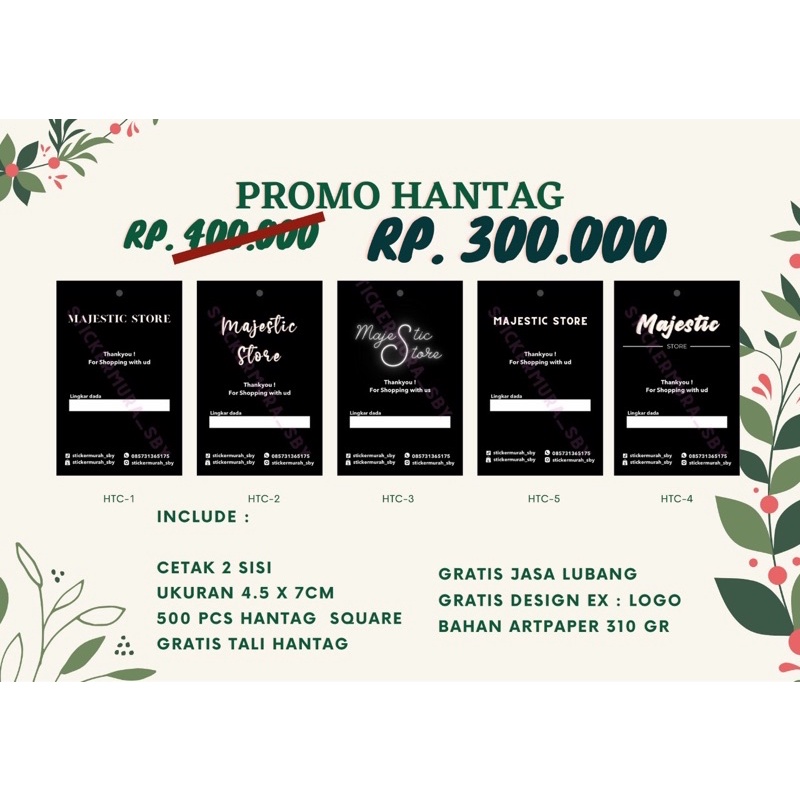 

500pcs set Hantag/label