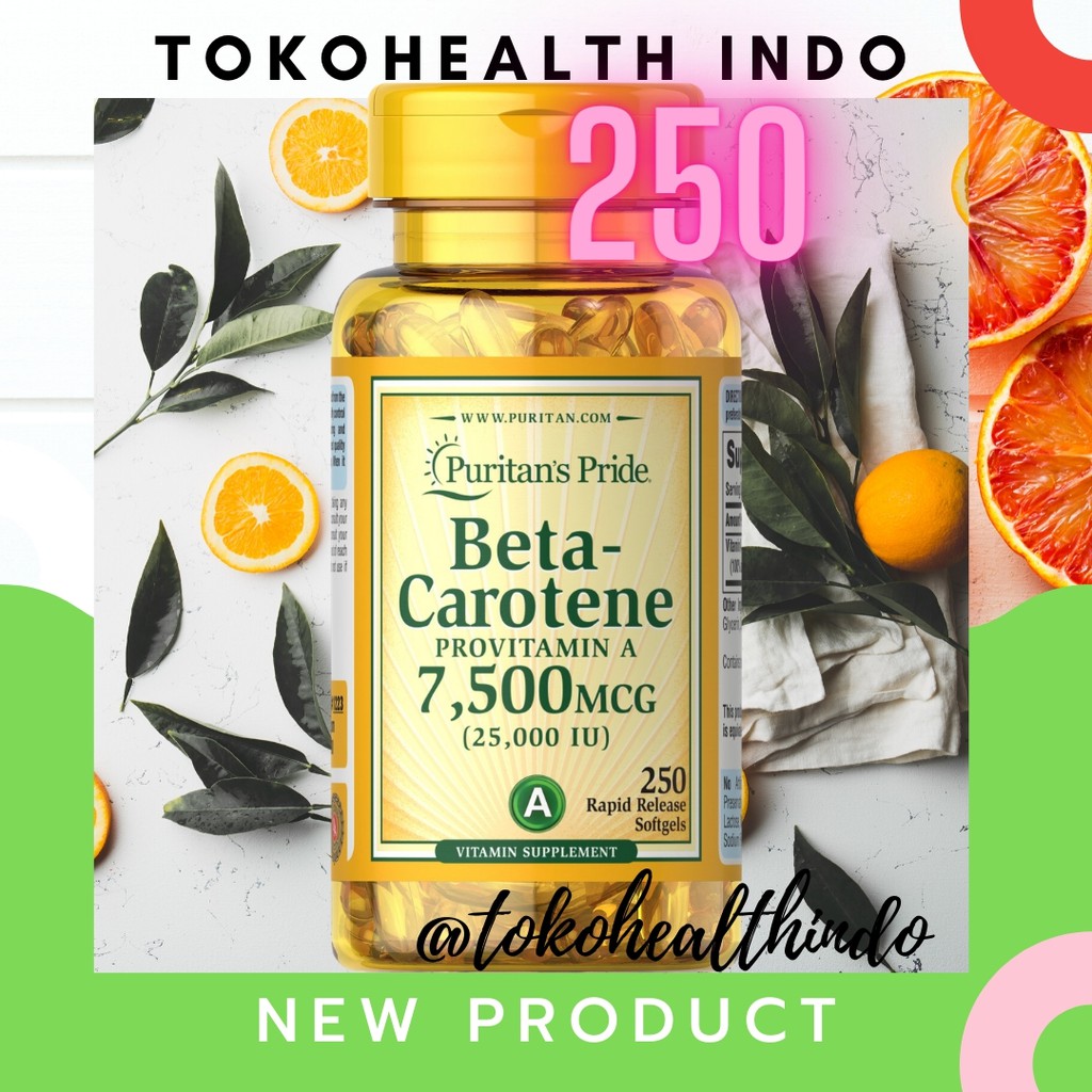 Puritan S Pride Beta Carotene 25 000 Iu 250 Softgels Shopee Indonesia