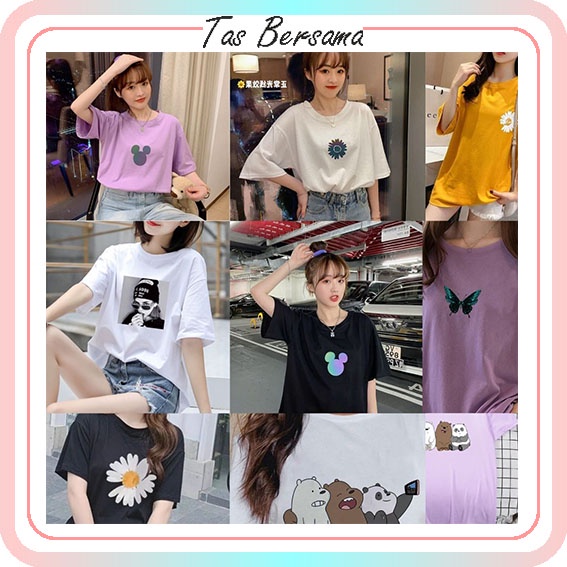 Tas bersama baju kaos wanita Tshirt butterfly/baju kaos tumblr