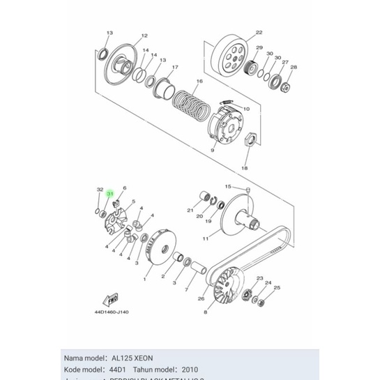 BOSH PULLY PULI XEON ASLI ORI YAMAHA 44D E7645 00