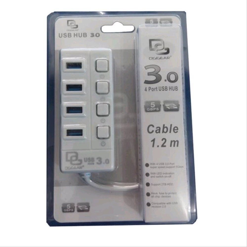 USB HUB 3.0 (5 GBPS) DIGIGEAR 4 PORT ON/OFF