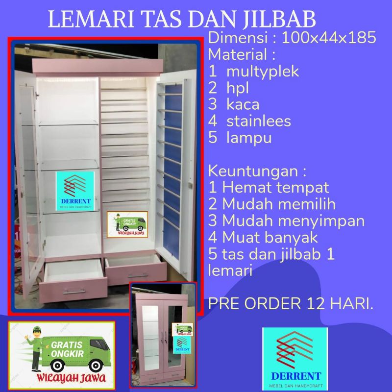 lemari tas dan jilbab