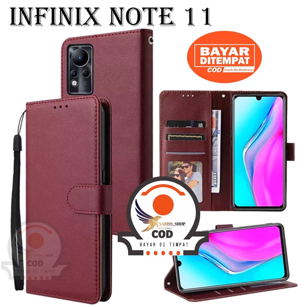 Case Flip Infinix Note 11 Nfc Dompet Hp untuk Infinix Note 11 Nfc Leather Flip Case standing flip Le