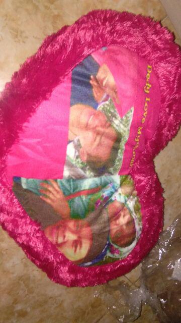 Bantal Foto Murah Ukuran Standar Tidur Love  Print Nama Foto Gambar Karakter Gratis Free Cantik
