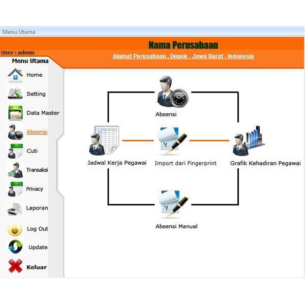 software payroll penggajian &amp; absensi pro support fingerprint terlaris