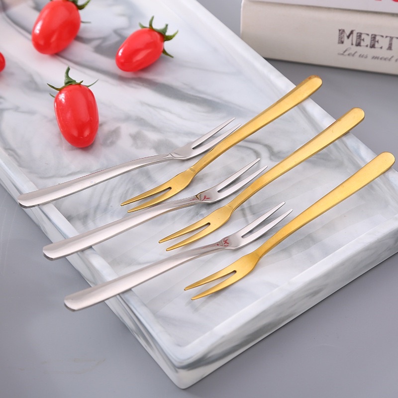 HOME DECOR Garpu Kecil untuk Kue / Buah Gold Dessert fork Cutlery set