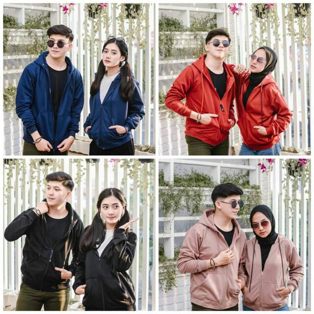 Jaket hoddie sleting polos bisa di bordir/jasa bordir jaket murah/jaket fleece unisex