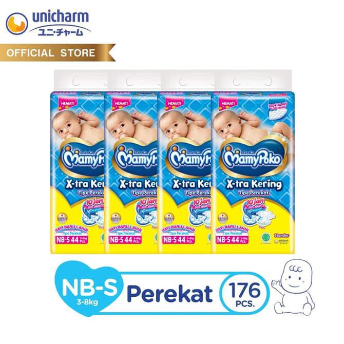 MamyPoko Popok Perekat Standar - NB-S 44 - Karton Isi 4