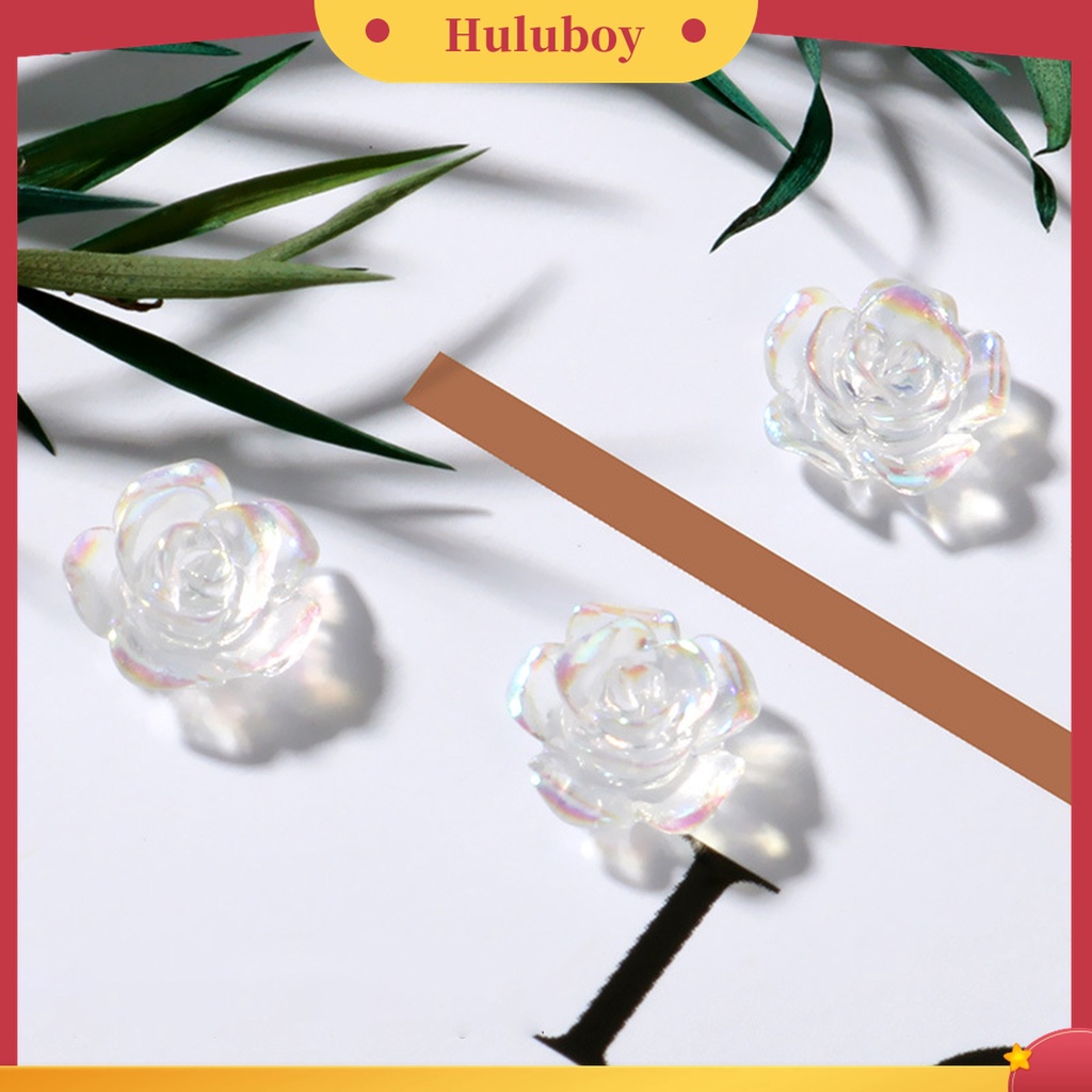 Huluboy Huluboy♡ 100pcs / Set Ornamen Bunga Camellia 3D Bahan Resin Untuk Dekorasi Nail Art Wanita