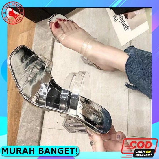 Heels Wanita Terbaru Hils Original Heals Kekinian Hill Pita Tali Highil Kaca Premium Original Haighi