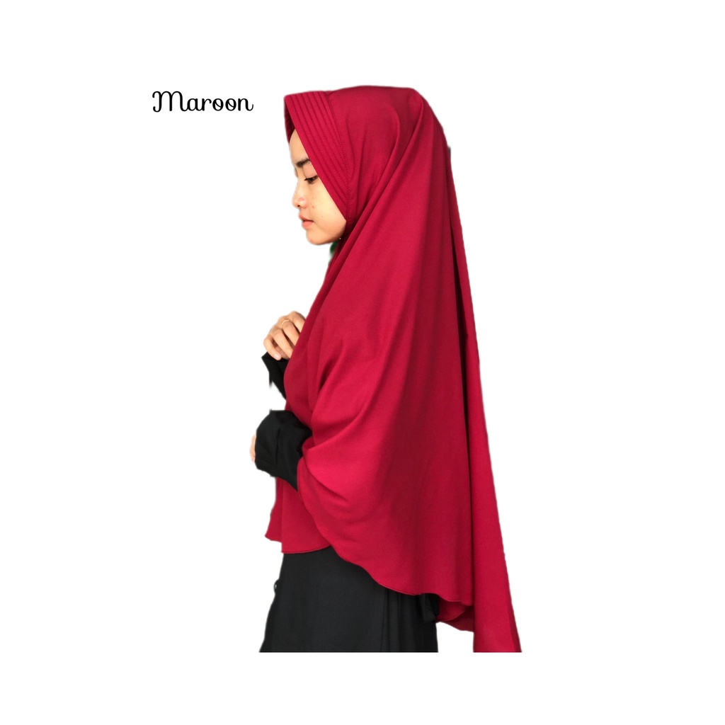 Khimar Jumbo hijab khimar jumbo per jilbab wolfis antem kerudung instant instan-jumbo maroon