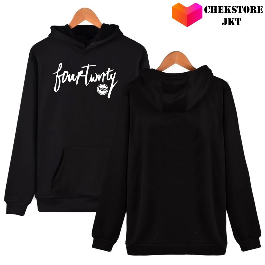 Jaket Hoodie Distro FourTwnty Logo white Premium - Chekstorejkt