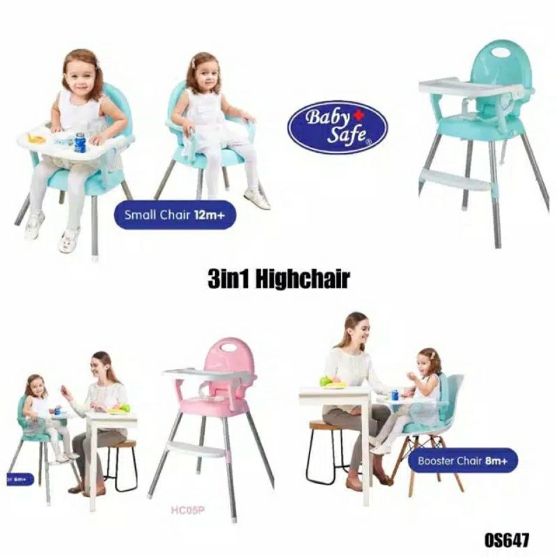 High Chair Baby Safe 3in1 HC05 Kursi Makan Bayi