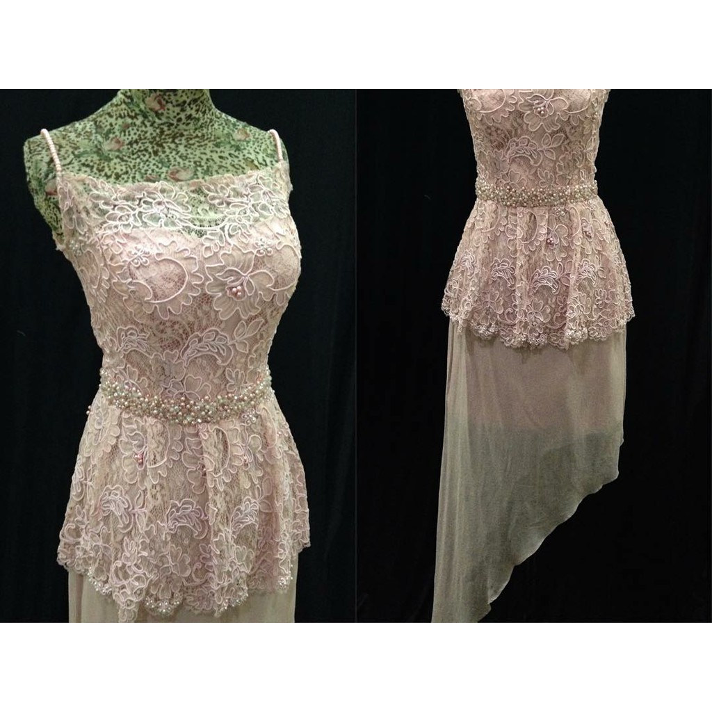 GAUN PESTA peach DRESS PREMIUM MAXI DRESS WEDDING BRIDESMAID mini