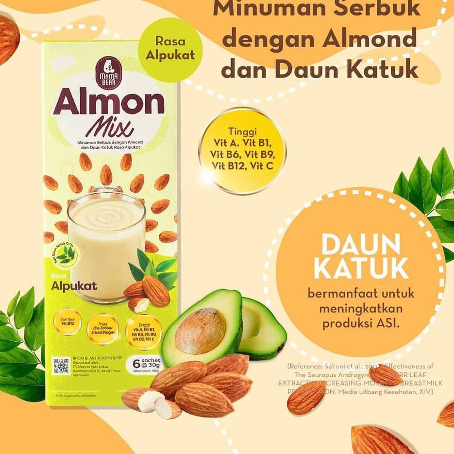 Mamabear Almond Mix Susu Almond Daun Katuk Pelancar ASI Mama Bear / ASI Booster / Booster ASI Minuman Ibu Menyusui