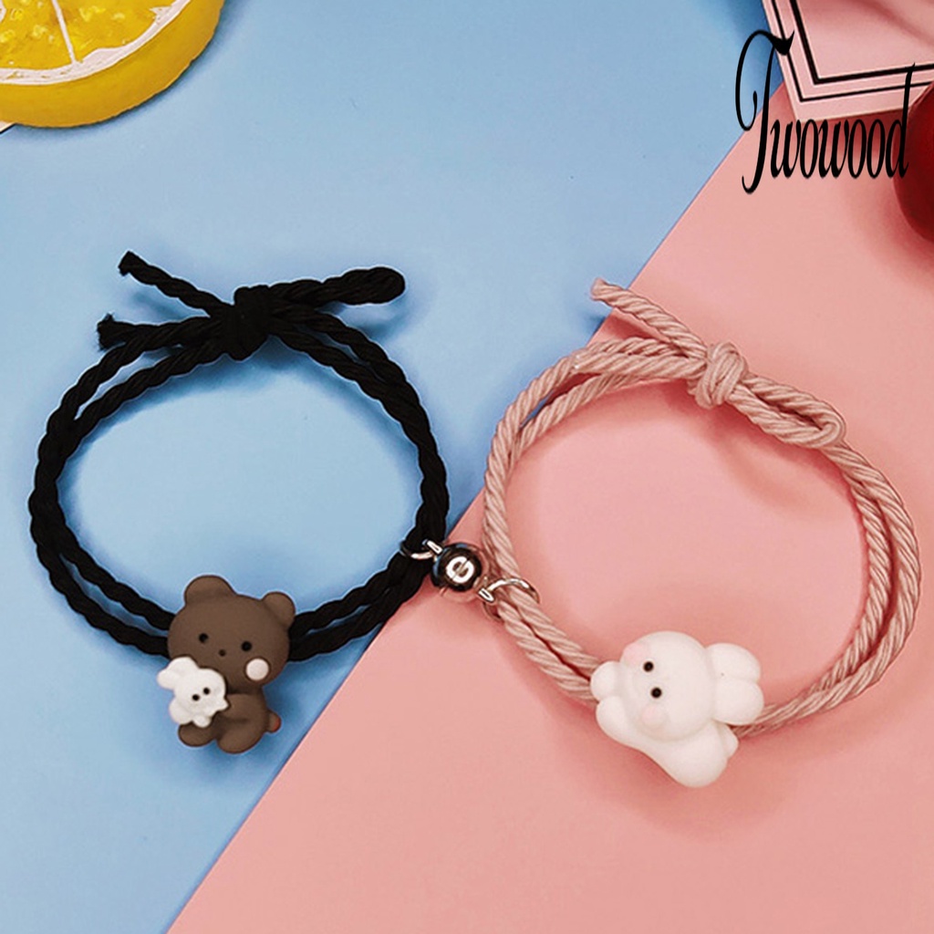 2pcs Gelang Pasangan Desain Kartun Untuk Hari Valentine