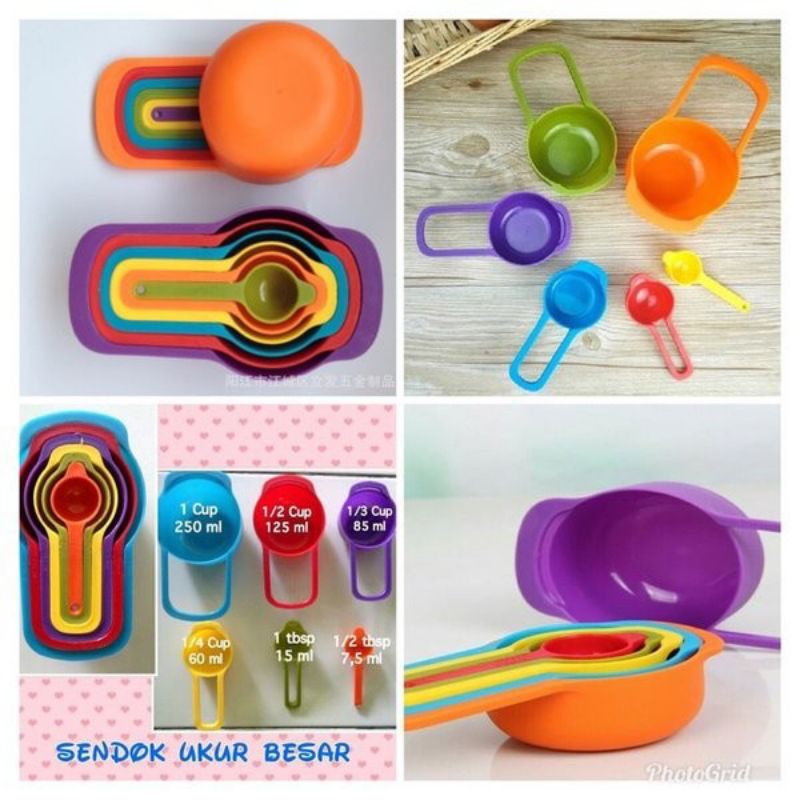 {HJ_888}Sendok Takar 6in1 Set Measuring Spoons Spoon Ukur Cup Takaran BPA Free