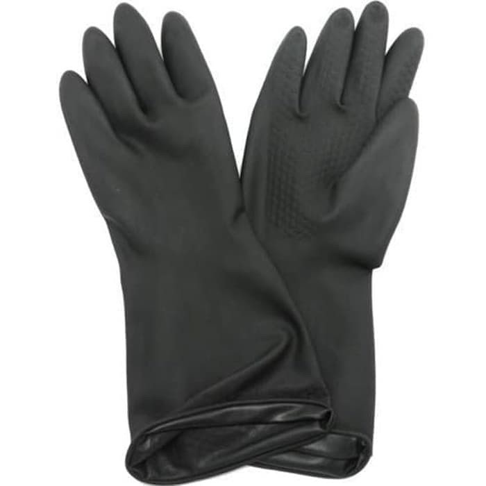 Kenmaster Sarung Tangan Karet Hitam - Latex Hand Gloves