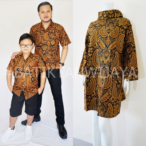 Baju Batik Couple Keluarga Bapak Ibu Anak Cowok Katun Sogan Bisa Seragaman Batik Couple Dress Tunik