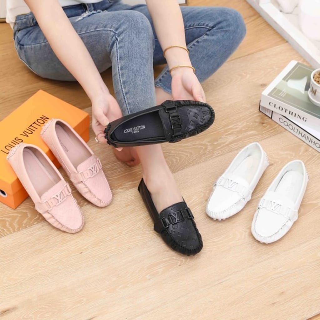 Sepatu LV ford Flat Loafers|Sepatu wanita|Sepatu impor|Sepatu flat