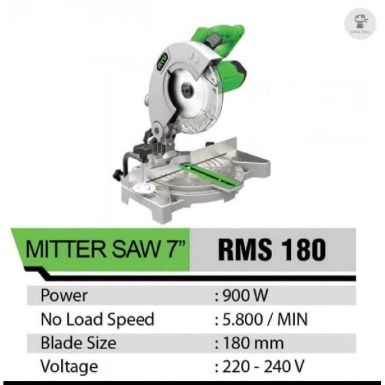 miter saw RYU RMS 180/ mesin potong aluminium RYU RMS 180 7Inch