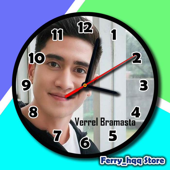 30 cm Jam Dinding Custom Foto Verrel Bramasta 3 NEW
