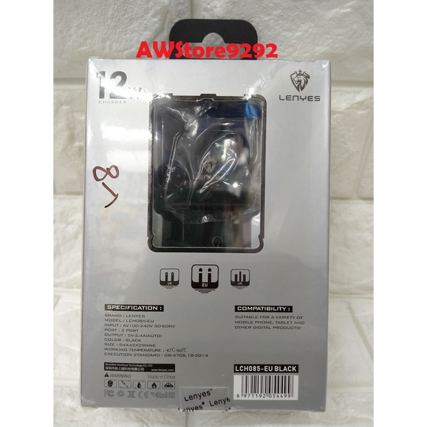 Travel Charger TC Lenyes LCH085 LCH085-EU - Type C 12W