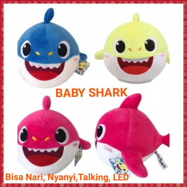 Mainan Anak Boneka Baby shark Bisa Menari Menyanyi Tiru Suara Dan LED Meyala Lampu