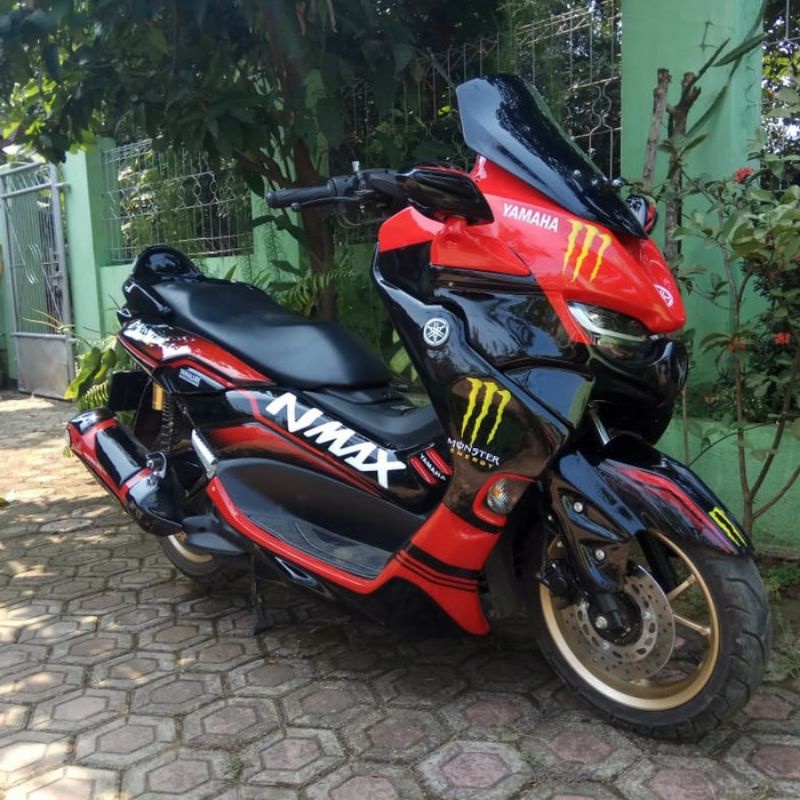 FULLBODY CUSTOM PREDATOR NMAX NEW 2020 2021 MERAH HITAM MONSTER