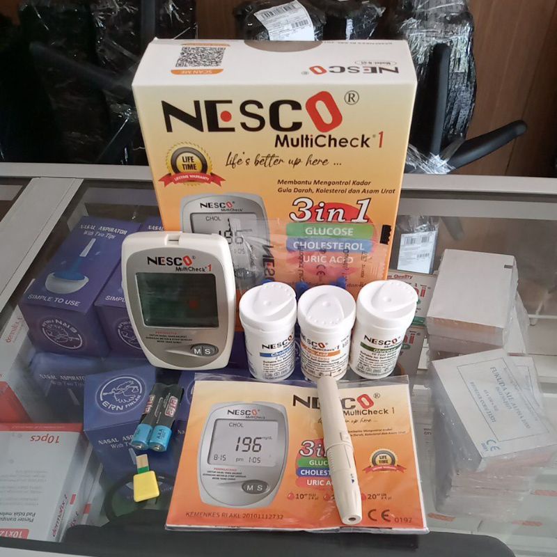 Nesco Multicheck 3In1 GCU/Alat Cek Gula Darah, Kolesterol &amp; Asam Urat