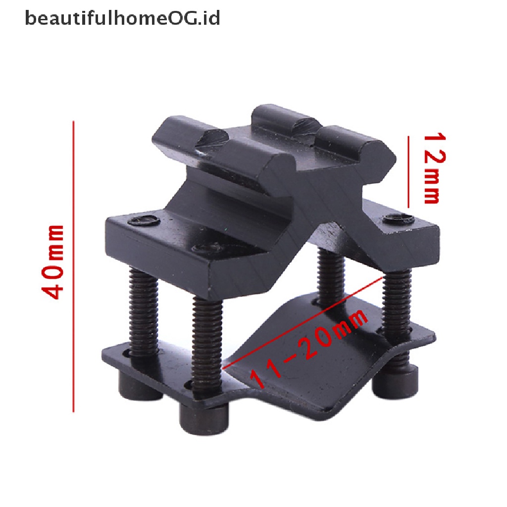 Adapter Mount Rail 20mm Universal Adjustable Untuk Senter Laser Scope