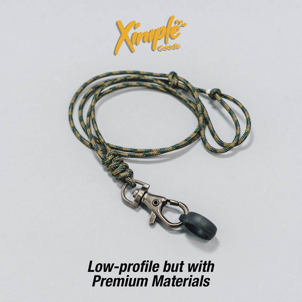 Adjustable Lanyard Green 2mm Pods Tali Paracord Premium Dark Green 2mm