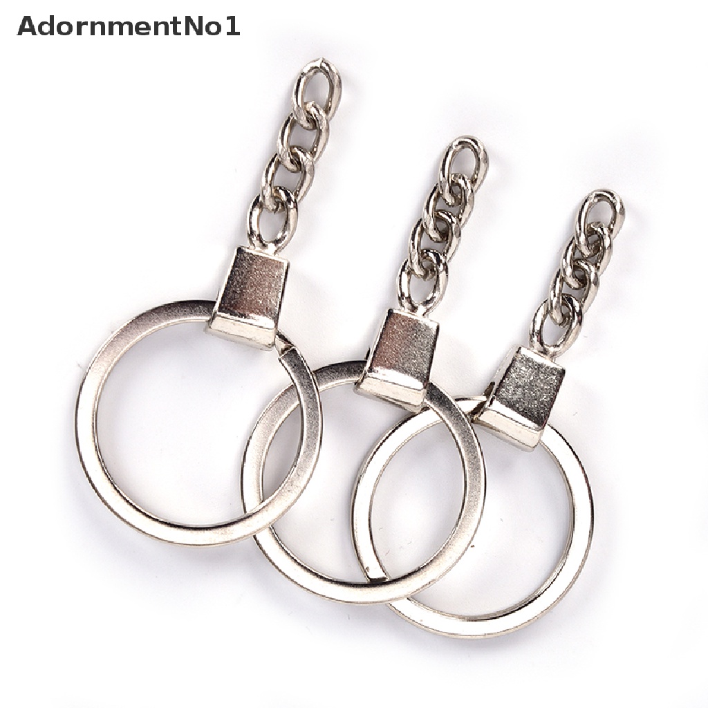 (AdornmentNo1) 10pcs / Set Gantungan Kunci Split Ring 30mm Warna Silver Untuk DIY