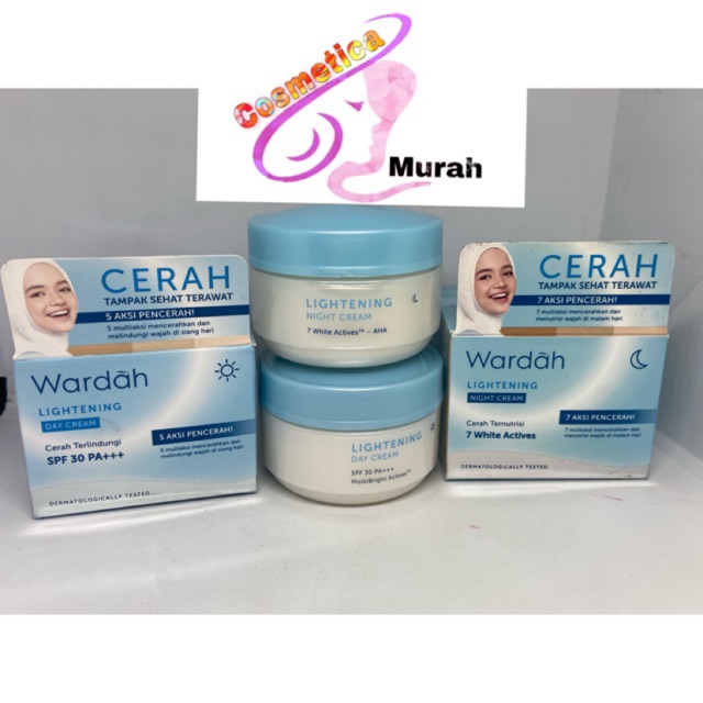 wardah lightening night cream 30 gr + with niacinamide || wardah lightening day cream 30 gr