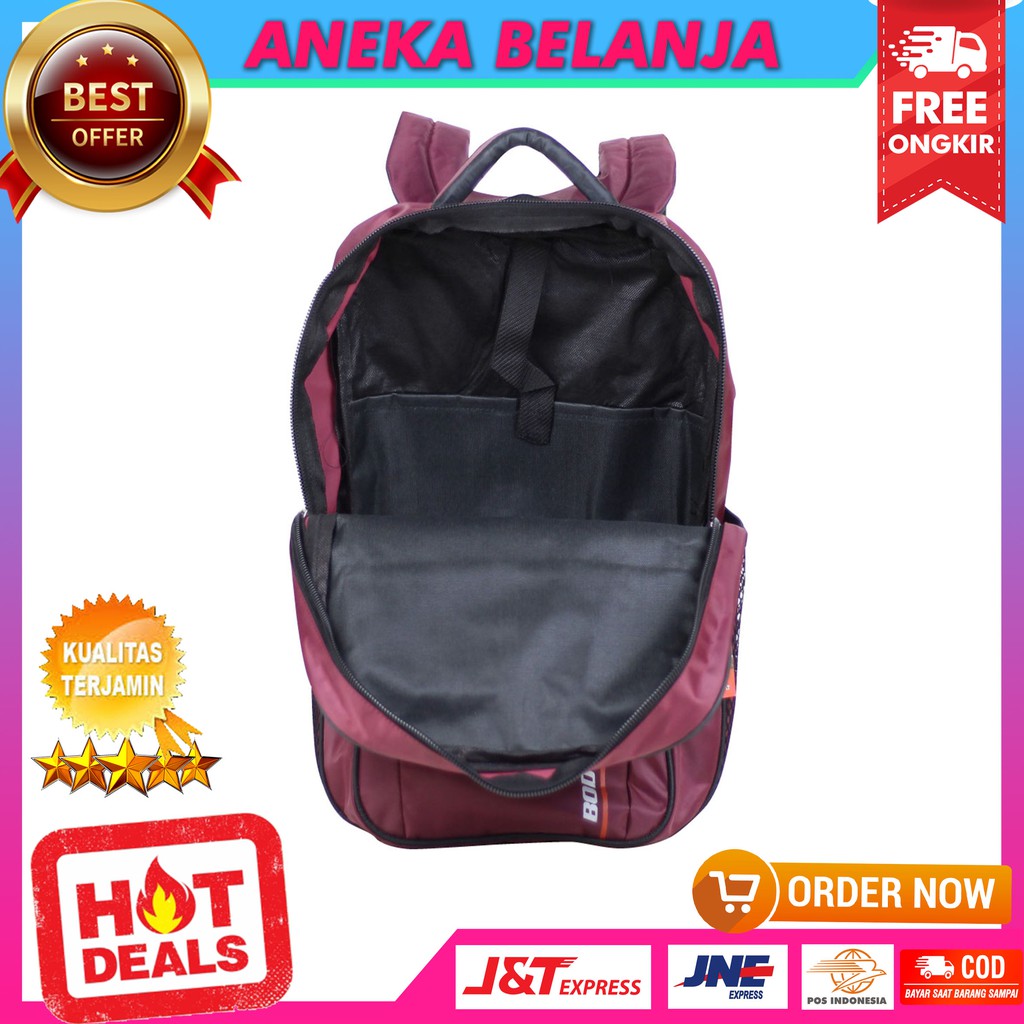 Backpack Khusus Pria Terbaru Fashionabe Body Star Sport Maroon Casual Stylish Trendy Sekolah SMP SMA